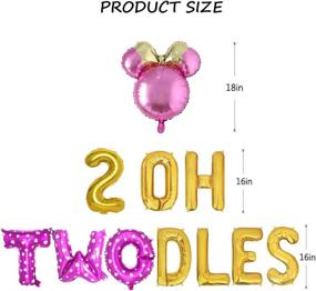 img 3 attached to 🎈 Oh Twodles 2nd Second Girl Birthday Party Supplies Kit - Pink Balloons, Minnie Mouse Balloon Birthday Banner, Number 2 Balloon Decoration - Geloar 13PCS Set