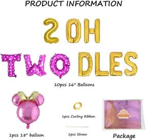 img 2 attached to 🎈 Oh Twodles 2nd Second Girl Birthday Party Supplies Kit - Pink Balloons, Minnie Mouse Balloon Birthday Banner, Number 2 Balloon Decoration - Geloar 13PCS Set