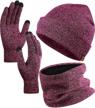 piece winter beanie touchscreen gloves logo