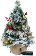 🎄 enhance your christmas home decor with joiedomi 20&#34; snow flocked prelit tabletop christmas tree – battery operated! логотип