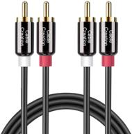 🔊 premium 16ft rca cable by cablecreation: gold-plated, double shielded, stereo audio cable for speaker, amp, turntable, home theater - compatible with receiver, subwoofer (5m) logo