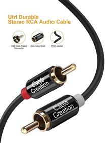 img 3 attached to 🔊 Premium 16FT RCA Cable by CableCreation: Gold-Plated, Double Shielded, Stereo Audio Cable for Speaker, AMP, Turntable, Home Theater - Compatible with Receiver, Subwoofer (5M)