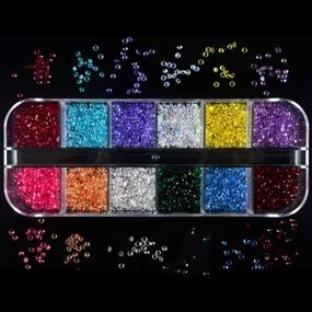 img 1 attached to Vibrant Multicolor Nail Art Rhinestones Kit with Tweezers and Brush - 5 Boxes of Nail Crystal Gems, Diamonds, and Horse Eye Rhinestones: Nail Art Supplies for Beautiful Nail Designs (colorful1)