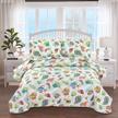 coverlet including lightweight breathable bedspread logo