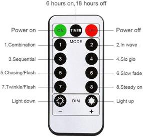 img 2 attached to 🎃 Weepong 50 LED Световые зажимы для фотографий на проводе, 19.6 футов, работающие от USB с пультом дистанционного управления и таймером, световые гирлянды для украшения на Хэллоуин и Рождество, подарок для подростков, студенток, для спальни общежития (8 режимов, теплый белый).