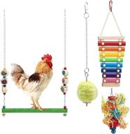 deloky 4 pcs chicken toys: swing, xylophone, veggies skewer & fruit holder for hens logo