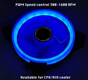 img 2 attached to 💡 EZDIY-FAB 120mm PWM Blue LED Ring Fan - 3 Pack for PC Case, CPU Cooler, and Radiators with 4-Pin Connector