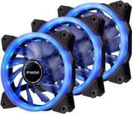 💡 ezdiy-fab 120mm pwm blue led ring fan - 3 pack for pc case, cpu cooler, and radiators with 4-pin connector logo