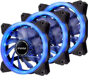 img 4 attached to 💡 EZDIY-FAB 120mm PWM Blue LED Ring Fan - 3 Pack for PC Case, CPU Cooler, and Radiators with 4-Pin Connector