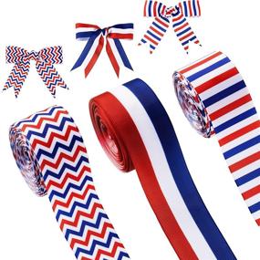 img 4 attached to Striped Grosgrain Patriotic Wrapping Decoration