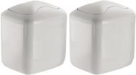 🗑️ mdesign modern plastic square mini wastebasket trash can dispenser with swing lid - 2 pack - light gray logo