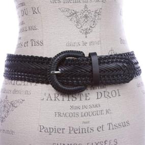 img 1 attached to Womens Braided Woven Round Leather Women's Accessories in Belts