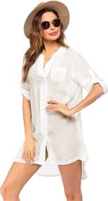 img 1 attached to 👙 Ekouaer Medium Women's Button Beachwear: Versatile Clothing and Swimsuit Cover Ups