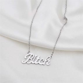 img 2 attached to 👯 WSNANG Best Friend Necklace - Stylish Bitch Pendant Friendship Jewelry for BFFs, Sisters - Ideal Birthday & Besties Gift