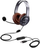 🎧 enhanced noise cancelling usb headset with microphone, volume controls, and voice recognition mic for dragon, teams, zoom, skype, softphones, conference calls, online courses, gaming, and more logo