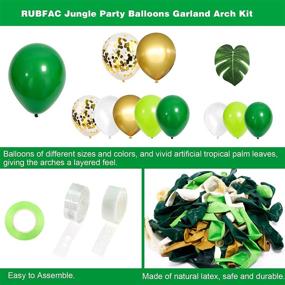 img 2 attached to 134pcs Jungle Party Balloons Garland Arch Kit - Green Balloons Arch Decoration with Artificial Tropical Palm Leaves for Jungle Party, Shower, Birthday Party and Animal Theme Party - RUBFAC