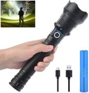 high lumens rechargeable flashlight: upgraded p70 led with 90000 lumens, 3 modes & zoomable for outdoor emergencies - includes 26650 battery логотип