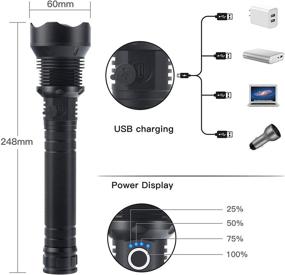 img 2 attached to High Lumens Rechargeable Flashlight: Upgraded P70 LED with 90000 Lumens, 3 Modes & Zoomable for Outdoor Emergencies - Includes 26650 Battery