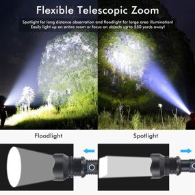 img 1 attached to High Lumens Rechargeable Flashlight: Upgraded P70 LED with 90000 Lumens, 3 Modes & Zoomable for Outdoor Emergencies - Includes 26650 Battery