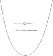 kisper 24k white gold plated stainless steel rope chain necklace - sleek 2mm logo