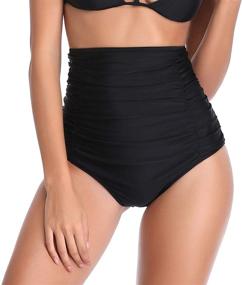 img 3 attached to 👙 Zohamung Women's High Waisted Brazilian Bikini Bottoms: Cheeky Cut, Bow Detail, Ruched Tankini Panties