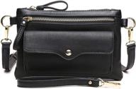 👜 crosslandy mini multi-functional zipper pocket crossbody bag for women wristlet clutch lady small purse casual shoulder handbags - black logo