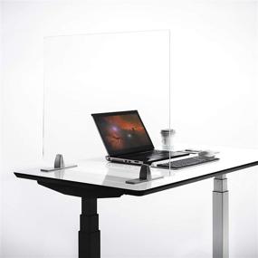 img 2 attached to 🛡️ Seville Classics UltraShield Sneeze Guard - Commercial-Grade Acrylic Tabletop Protective Shield for School Office, Freestanding Computer Desk Accessory - 30" Clear