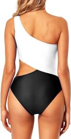img 1 attached to Annbon Swimsuit Shoulder Monokini Bathing