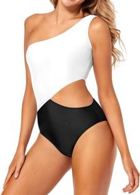 img 4 attached to Annbon Swimsuit Shoulder Monokini Bathing