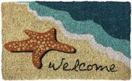🌟 handcrafted coir doormat – entryways starfish welcome mat, 18" x 30 logo