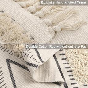 img 1 attached to LEEVAN Boho Kitchen Runner Rug: Geometric Farmhouse Hallway Rugs 🏞️ with Tassels, Washable Tribal Diamond Accent Rug for Kitchen Sink/Living Room/Bedroom