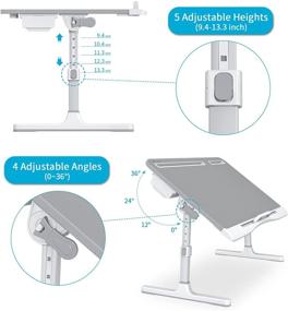 img 3 attached to 🖥️ KLEAR X-Large Grey Laptop Desk: Adjustable Heights and Angles for Bed, Portable and Foldable - Perfect for Eating, Working, Writing, Gaming, Drawing