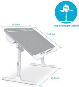 img 2 attached to 🖥️ KLEAR X-Large Grey Laptop Desk: Adjustable Heights and Angles for Bed, Portable and Foldable - Perfect for Eating, Working, Writing, Gaming, Drawing