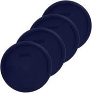 🔵 optimized pyrex bundle - 4 items: 6/7-cup blue plastic food storage lids (7402-pc) logo