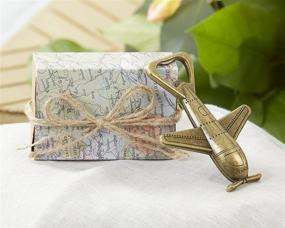 img 1 attached to ✈️ Bronze Airplane Bottle Opener by Kate Aspen - Perfect Wedding Decor, Party Favor, Let the Adventure Begin