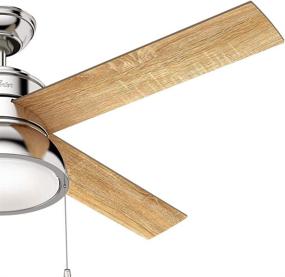 img 1 attached to 🔵 Enhance Your Space with the Hunter Loki Indoor Ceiling Fan, 52", Polished Nickel – Featuring LED Light and Convenient Pull Chain Control