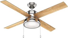 img 3 attached to 🔵 Enhance Your Space with the Hunter Loki Indoor Ceiling Fan, 52", Polished Nickel – Featuring LED Light and Convenient Pull Chain Control