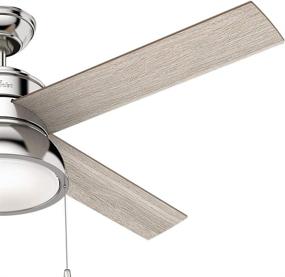 img 2 attached to 🔵 Enhance Your Space with the Hunter Loki Indoor Ceiling Fan, 52", Polished Nickel – Featuring LED Light and Convenient Pull Chain Control