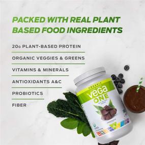 img 2 attached to Organic Chocolate Vega One Meal Replacement Protein Powder for Women and Men - Vegan, Plant Based, Superfood, Packed with Vitamins, Probiotics, Dairy Free, Gluten Free - 10 Packets