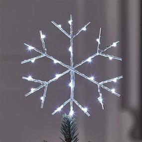 img 1 attached to 🎄 Lights4fun, Inc. 6" Snowflake Battery Operated Micro Cool White LED Christmas Tree Topper Decoration: Find the Perfect Finishing Touch for your Holiday Tree!