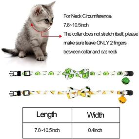 img 3 attached to Frienda 3-Piece Breakaway Cat Collar Set: Stylish Watermelon, Avocado, Pineapple Prints with Adjustable Bow Tie, Bell Included for Kittens and Puppies