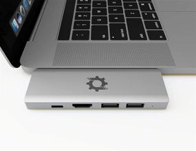 img 1 attached to USB-хаб Dual 4K HDMI тройного дисплея адаптер для MacBook Air/Pro 2020-2017 | 7-in-2 🔌 Серебряный донгл | 100W USB-C хаб | Ридер SD & Micro SD | USB 3 и USB 2