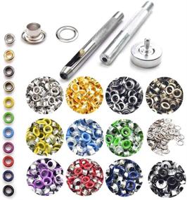 img 4 attached to 🛠️ CooBigo 600 Sets 3/16 Inch Assorted Color Grommets Kit Metal Eyelets with Install Tool Kit - Ideal for Shoes, Clothes, Leathercraft & DIY Projects