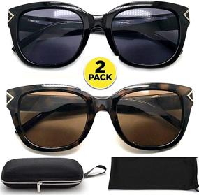 img 3 attached to 🕶️ Bifocal Sunglasses Reading Glasses for Women - Sun Reader with FREE Storage Case - 2 Pairs UV 100% Designer Vintage - Strengths 1.50, 2.0, 2.50, 3.0