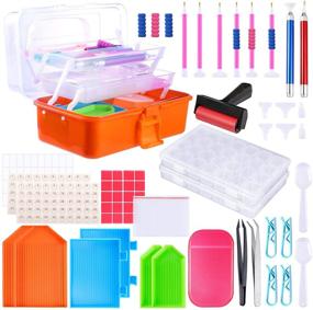 img 4 attached to 💎 Karsspor 304Pcs Diamond Painting Tools: Complete DIY 5D Diamond Painting Accessories Kit with Folding Storage Box for Stunning Art and Crafts