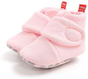 img 1 attached to 👶 Isbasic Cozy Cotton Winter Booties for Newborns: Warm & Non-slip Infant Toddler Slippers