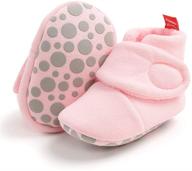 👶 isbasic cozy cotton winter booties for newborns: warm & non-slip infant toddler slippers logo