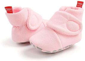 img 2 attached to 👶 Isbasic Cozy Cotton Winter Booties for Newborns: Warm & Non-slip Infant Toddler Slippers