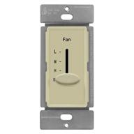 🔲 enerlites 3 speed slide ceiling fan control switch, 120vac, 2.5a, single-pole, no neutral wire required, ivory - model 17000-f3-i-f логотип