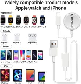 img 3 attached to 🔌 Улучшенный комплект из 2-х шнуров для зарядки Apple Watch Series SE/6/5/4/3/2/1 и iPhone 12/11/Pro/Max/XR/XS/XS Max/X, также совместимый с Pad Series (длина 3,9 фута/1,2 метра)